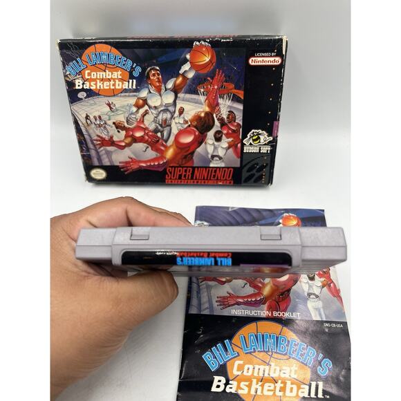 SNES Games - Bill Lambeer's Combat Basketball - Excellent Condition - Picture 7 of 14